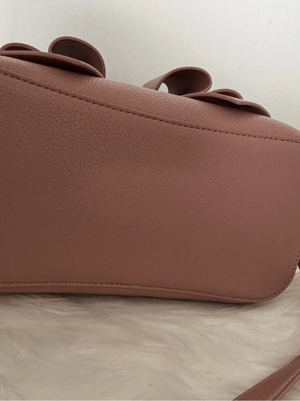 Women's Bow-Accent Top Handle Satchel in Dusty Rose